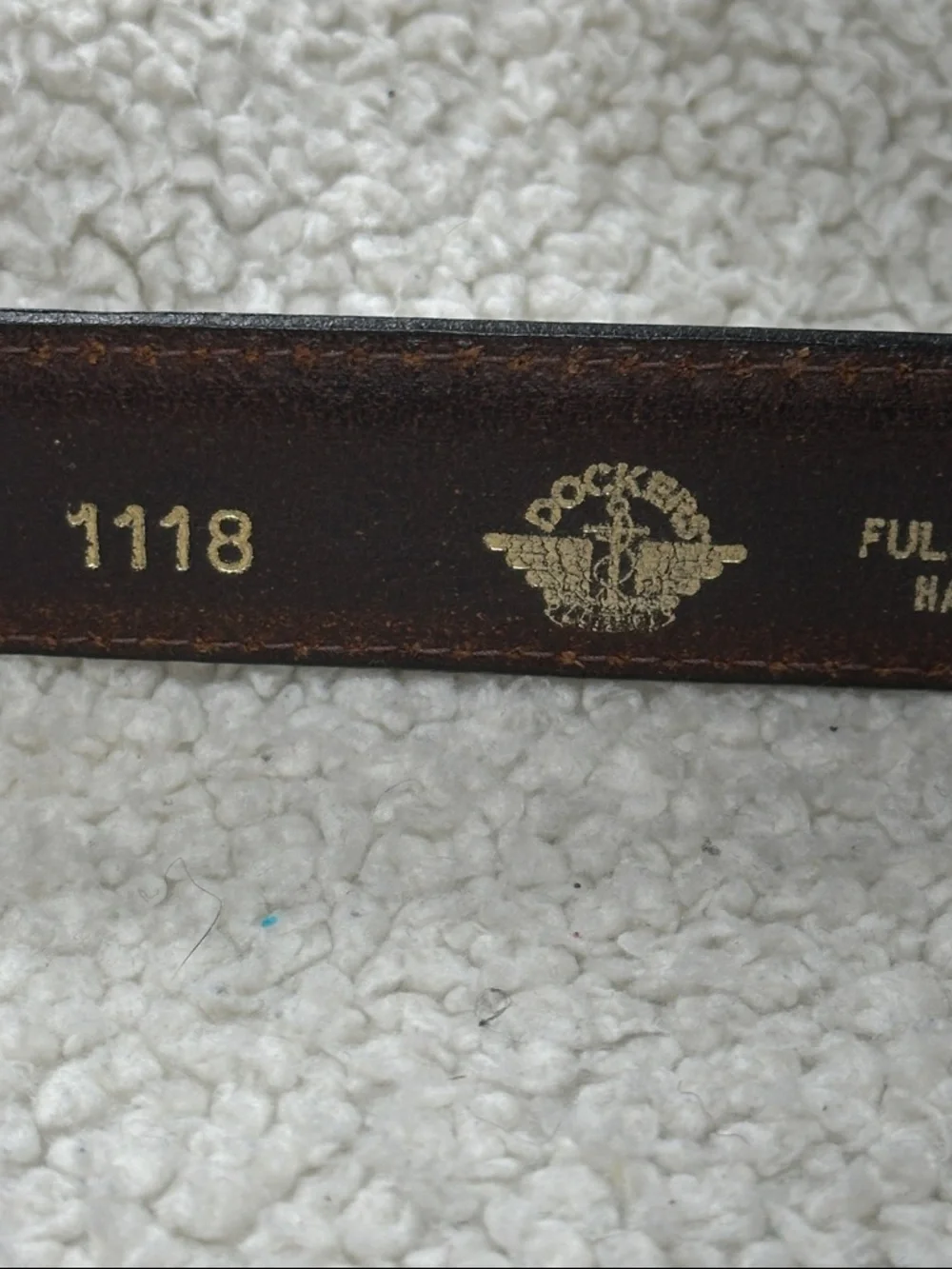 Dockers Mens Brown Full Grain  Leather Belt Top Stitched Silver Tone‎ Buckle 48